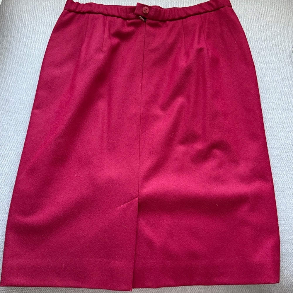 Vintage Pendleton Cheery Red Wool Pencil Skirt Size 16